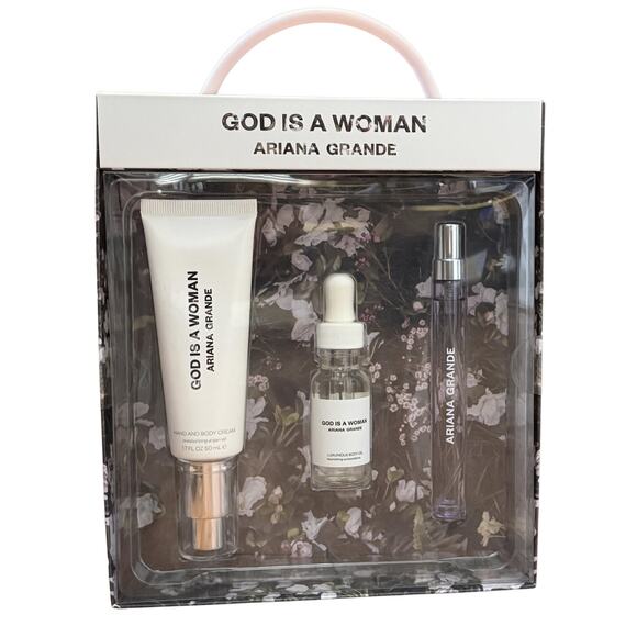 Ariana Grande God is a Woman Fragrance Set Perfume Spray Body Cream Body Oil NIB - Picture 1 of 2